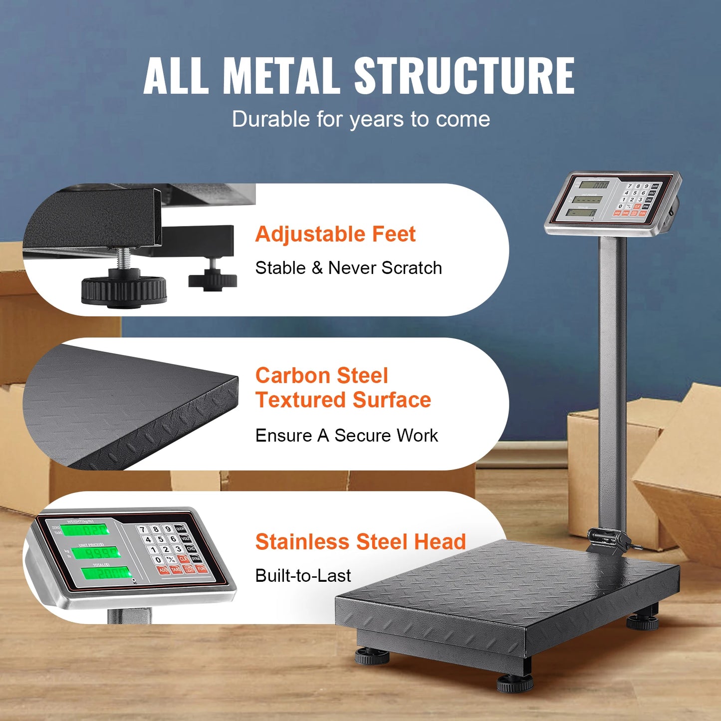 SucceBuy Digital Platform Scale 660 Lb Capacity With Tare
