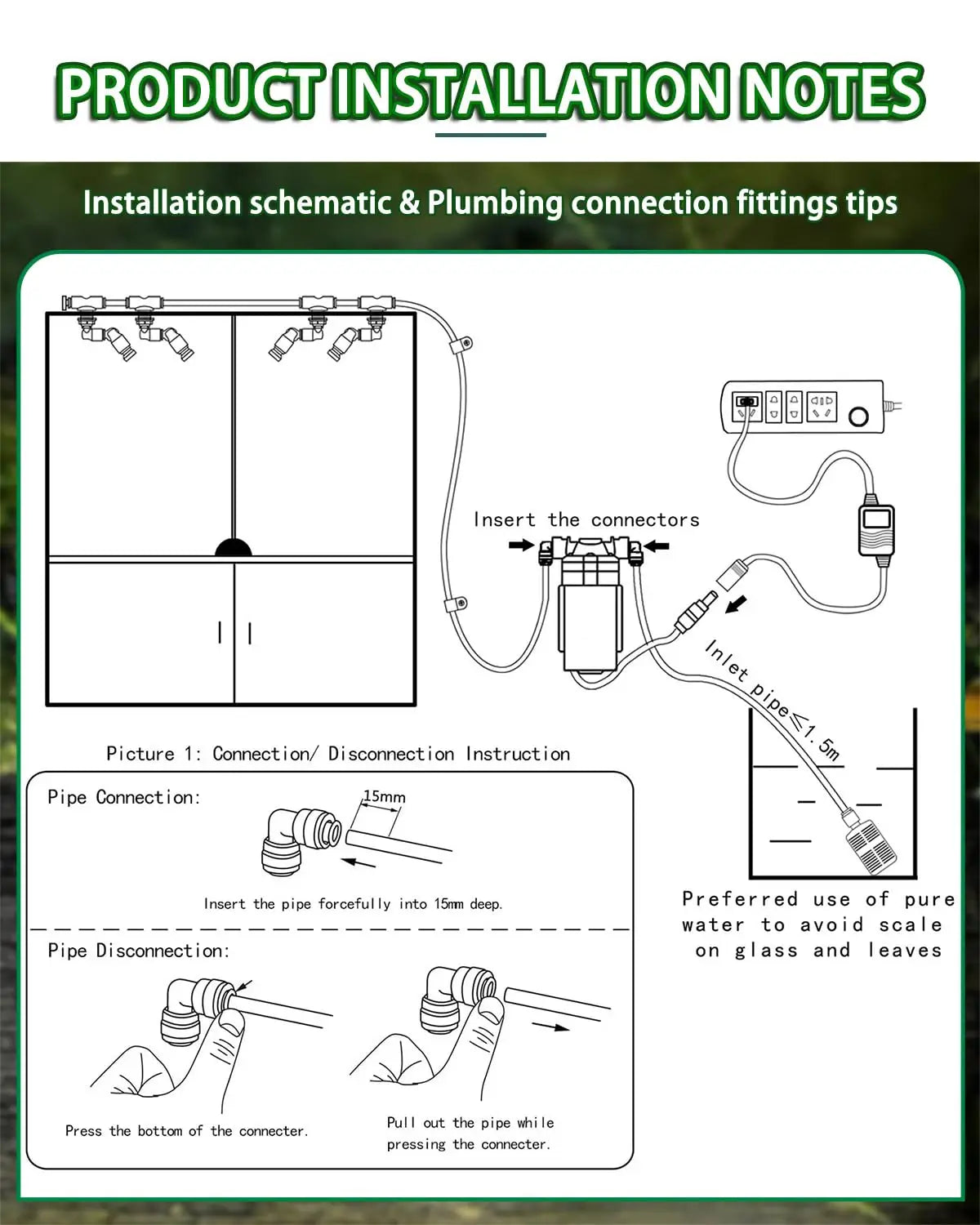 Reptile Fogger Silent Pump Misting Spray System Kit