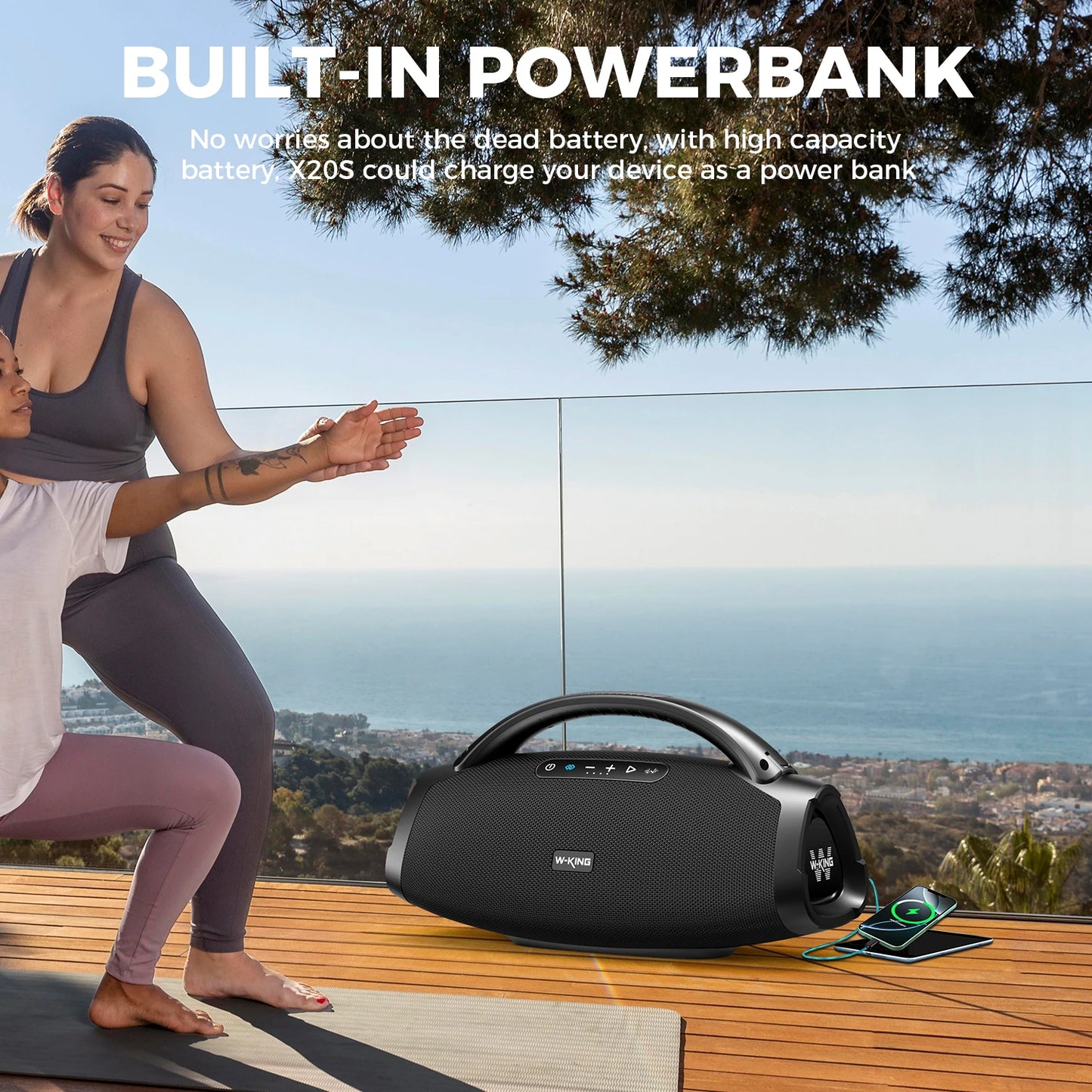 W-King 180W RMS Portable Bluetooth Speaker With IPX7 Waterproof