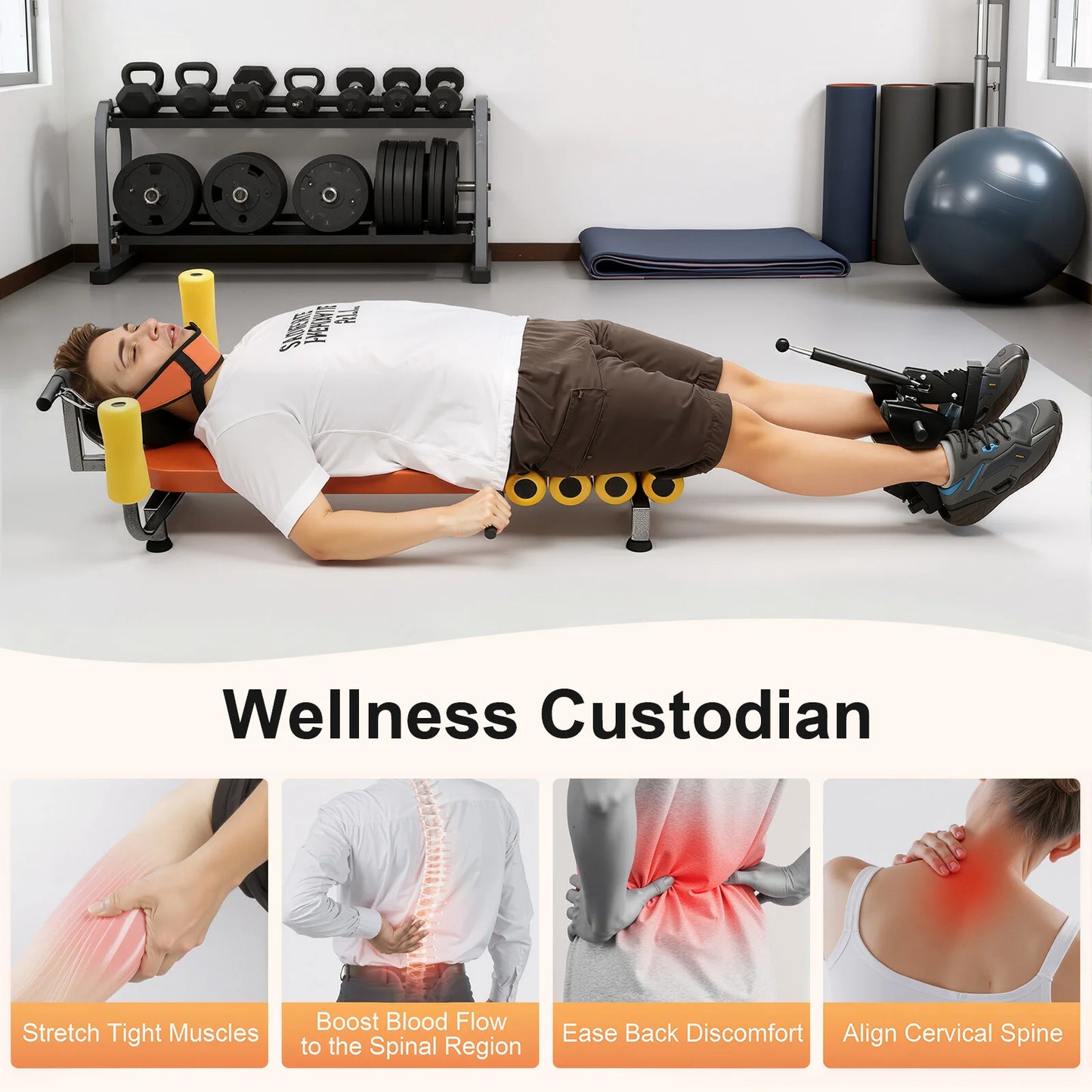Adjustable Back Stretch Bench For Spinal Decompression