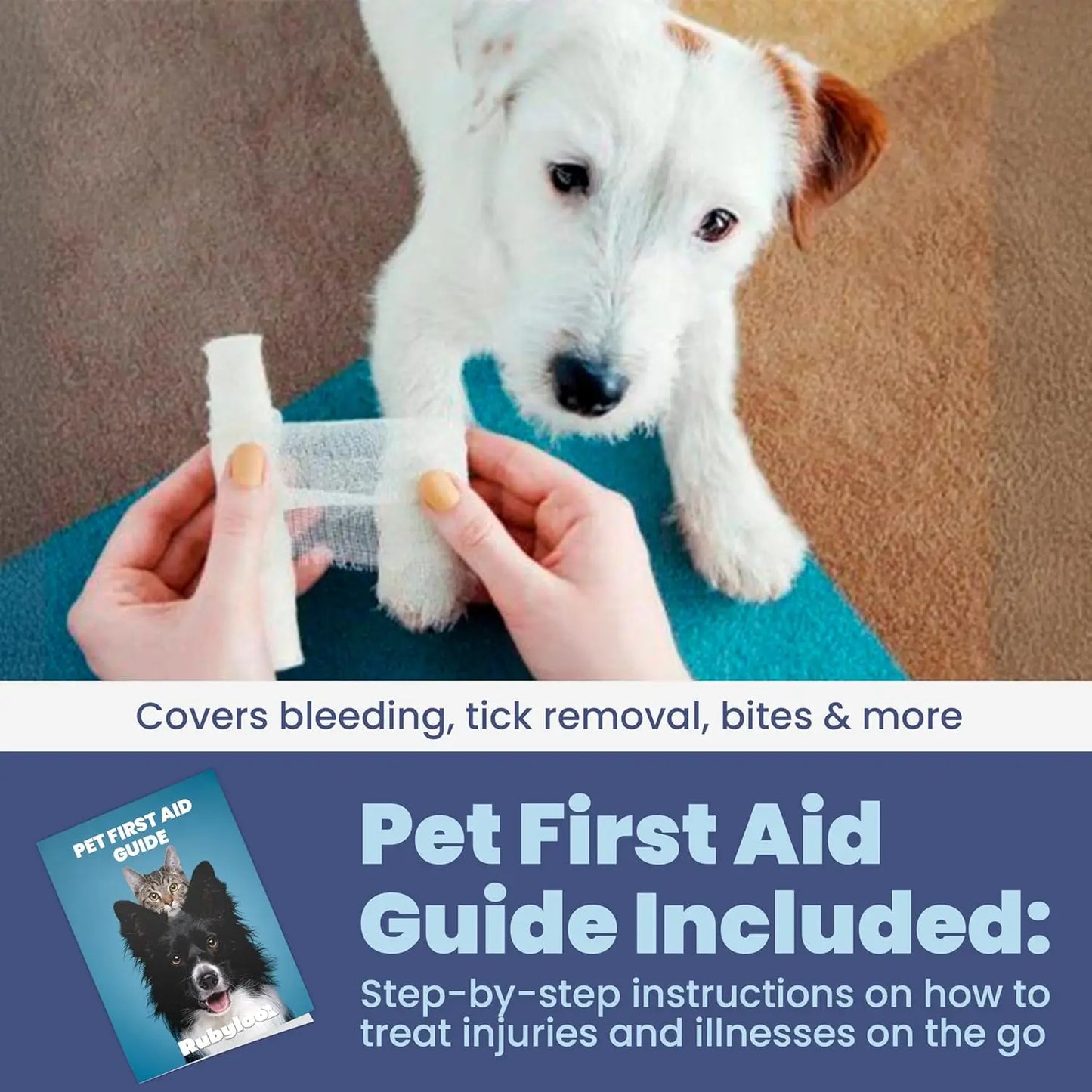 Vet Approved Pet First Aid Kit for Dogs and Cats with Travel Case