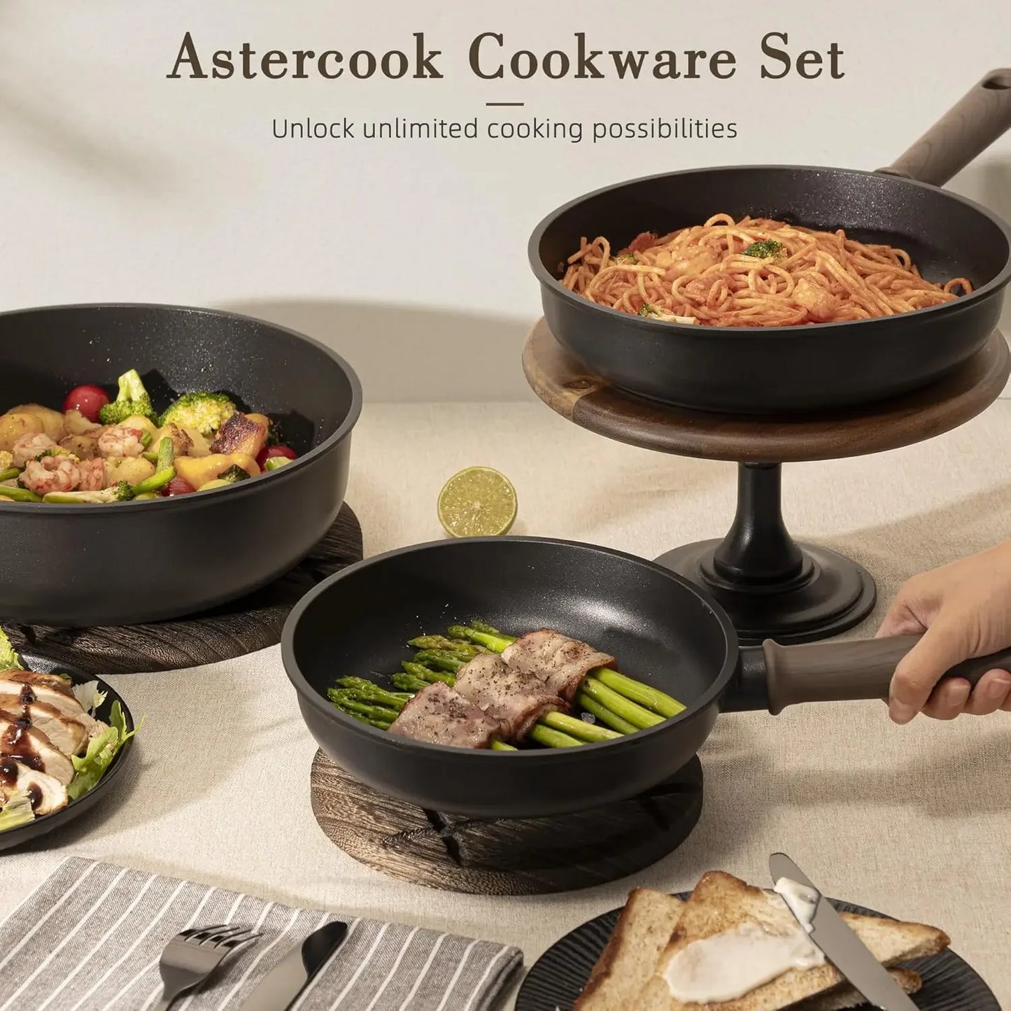 Nonstick Pots And Pans Set Titanium Induction Cookware PFAS Free
