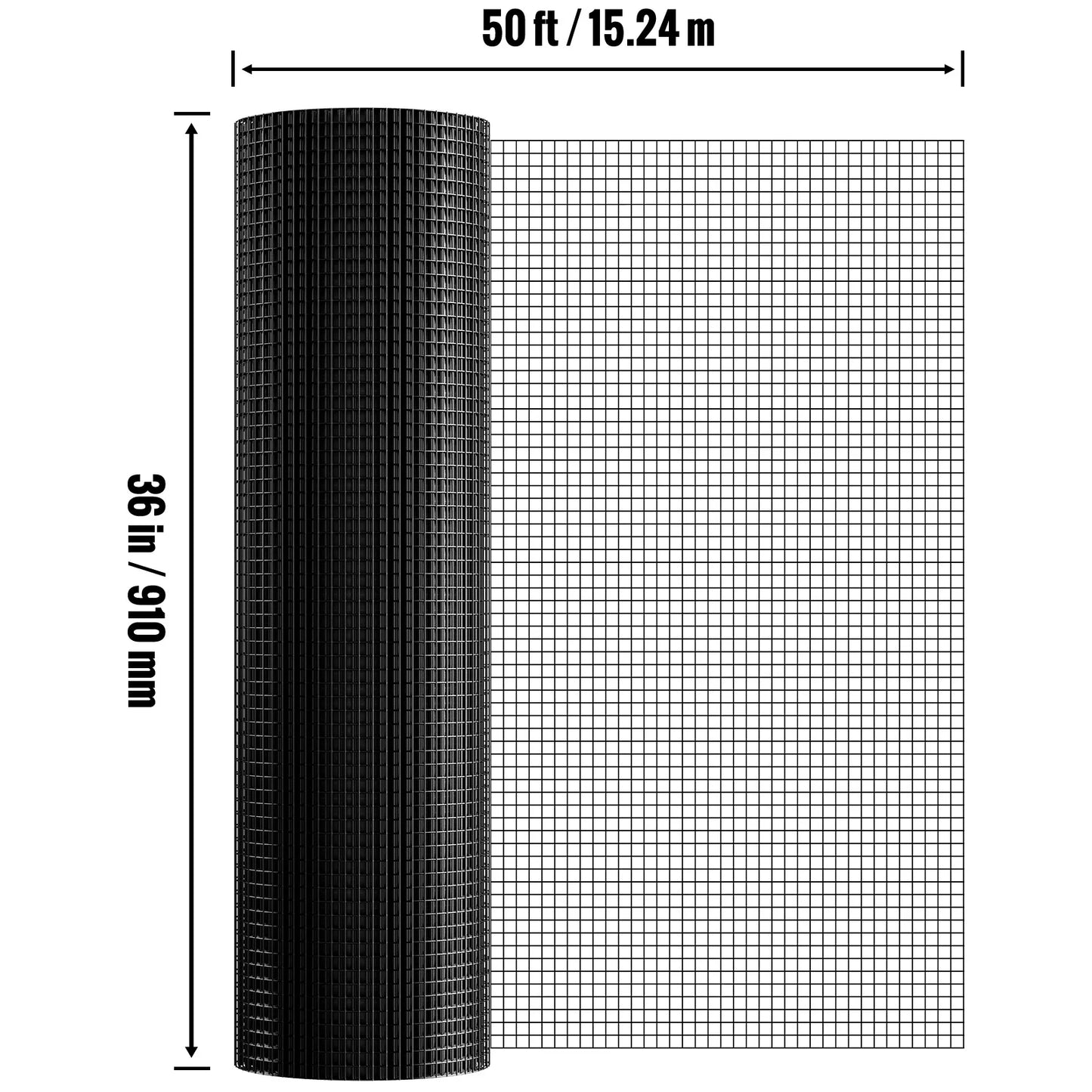 VEVOR Galvanized Vinyl Coated Hardware Cloth Wire Mesh Roll For Poultry Fencing