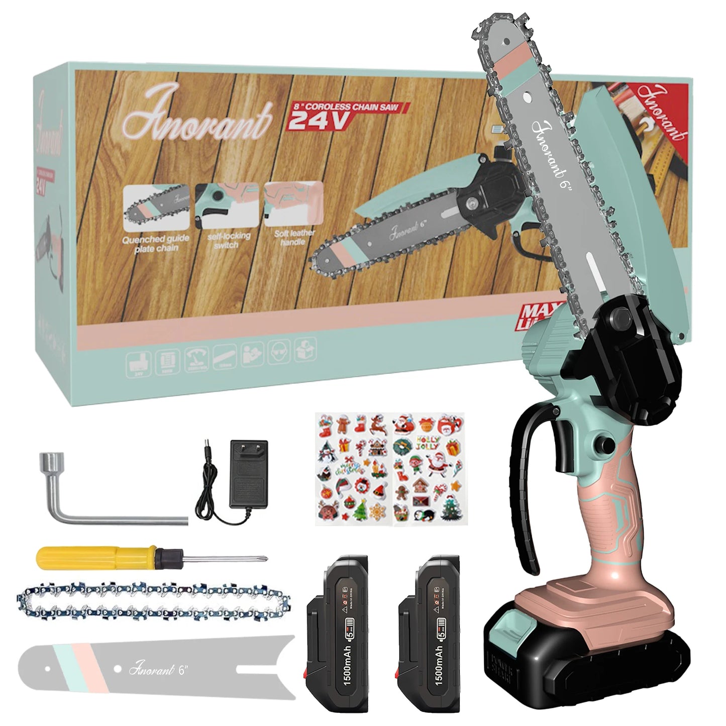 Cordless Chainsaw With Dual Batteries Portable Tree Cutter