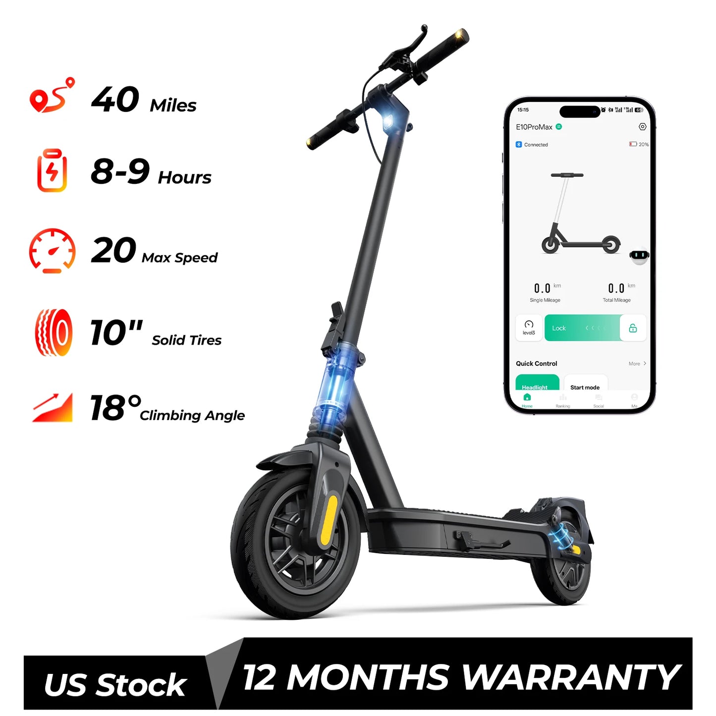 Hero E10 Pro Max Electric Scooter Folding With App Support