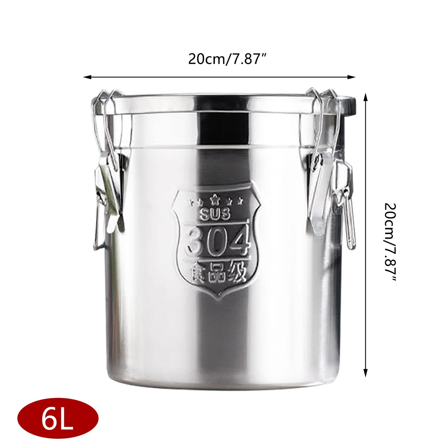 Stainless Steel Food Storage Canister With Airtight Lid