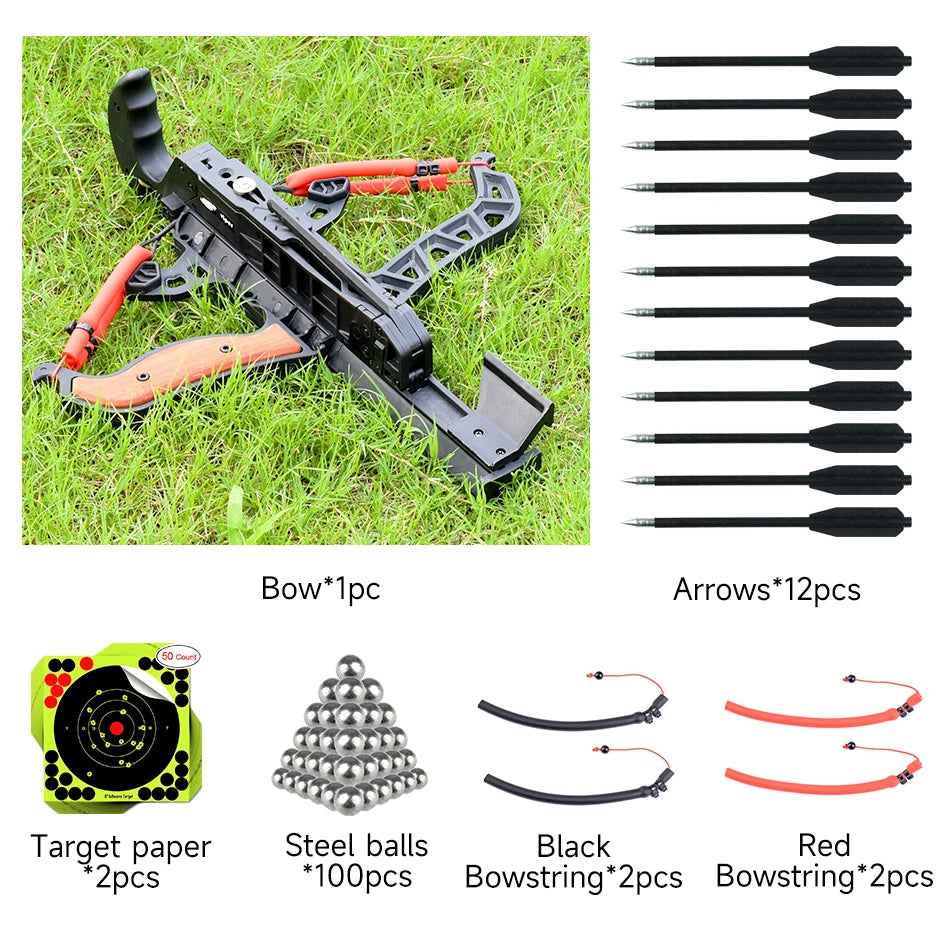 Dual-Purpose 7-Shot Archery And Steel Ball Compound Bow Package