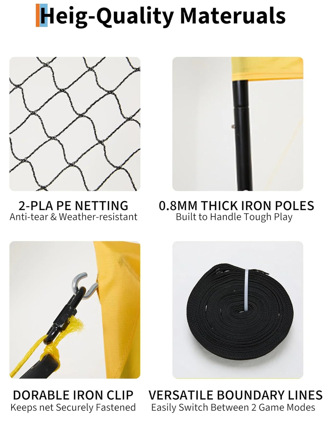 4 Square Volleyball Net Set for Backyard Beach, 3 Heights Adjustable,14 FT 4-Way Volleyball Net with Carrying Bag,for Family Fun