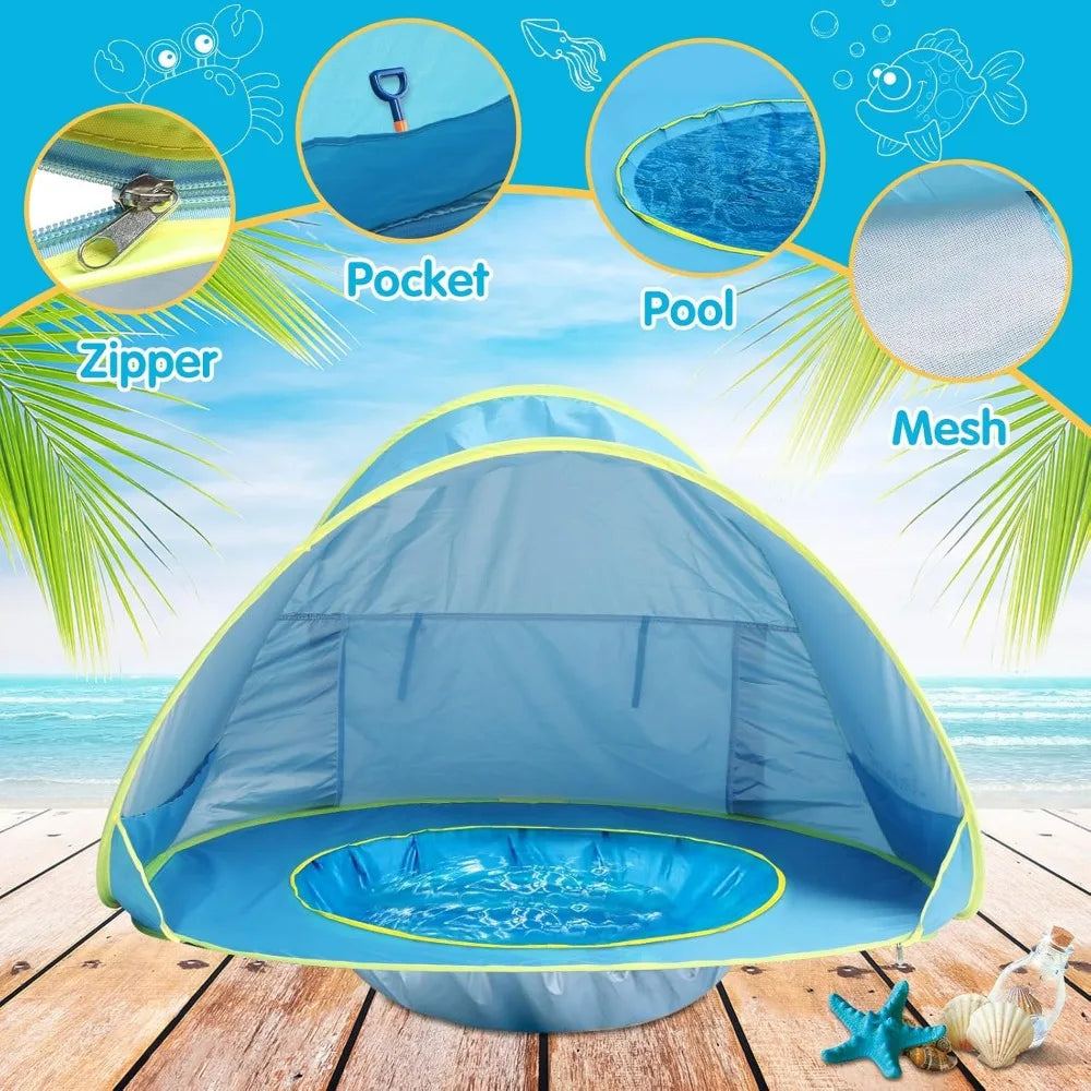 Portable Beach Shade Tent For Infants UV Protection Easy Setup