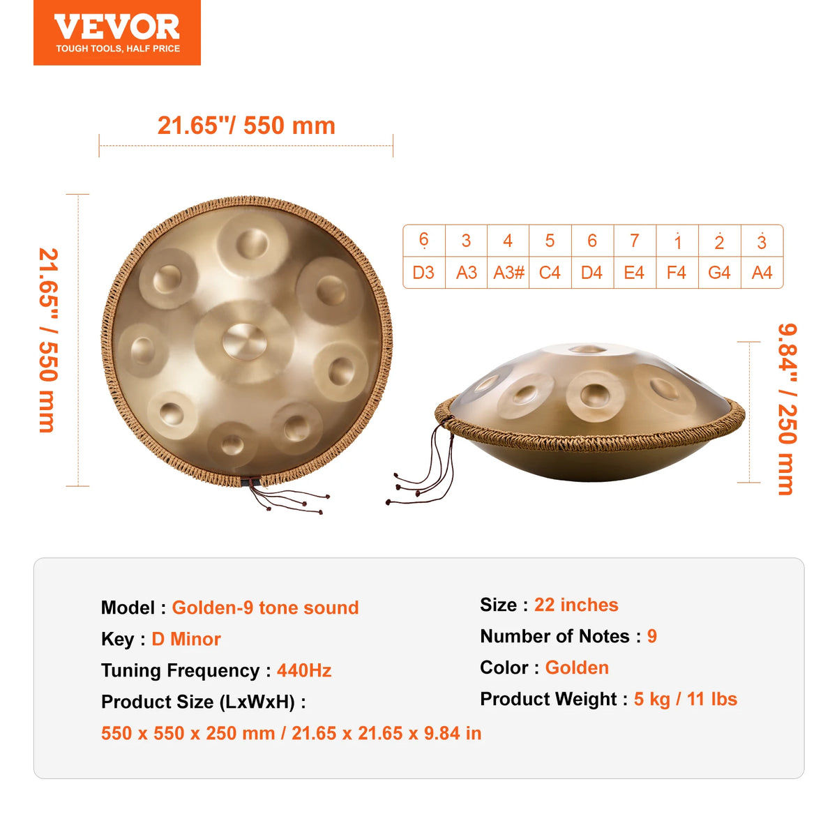 SucceBuy Steel Handpan Drum For Relaxation And Healing Sound