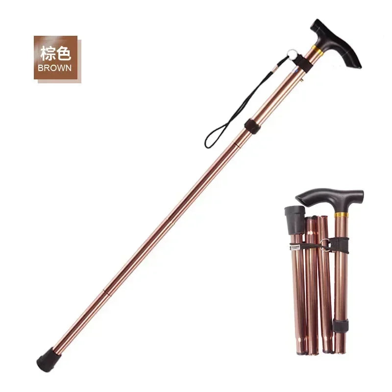 Adjustable Telescopic Folding Aluminum Walking Stick Non-Slip Grip