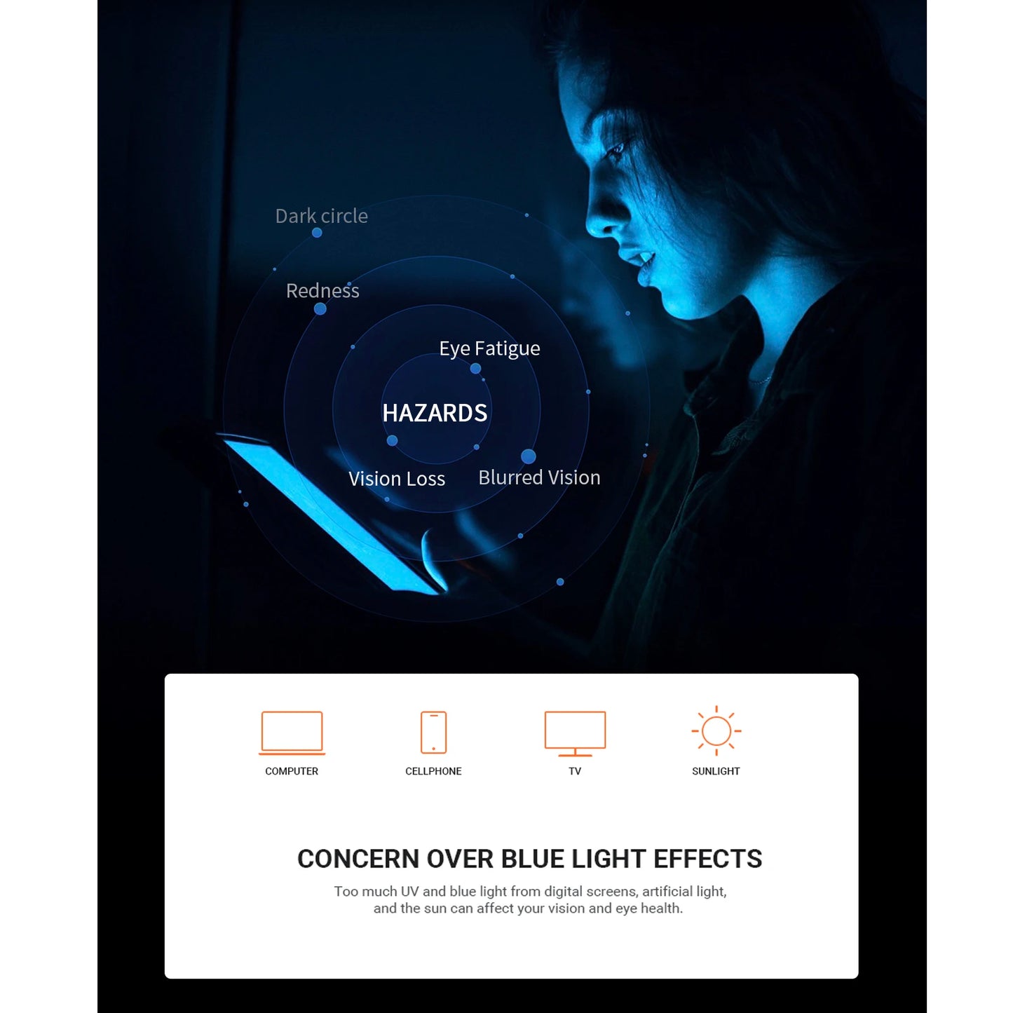 Blue Light Blocking Glasses Unisex Anti Eyestrain Computer Glasses