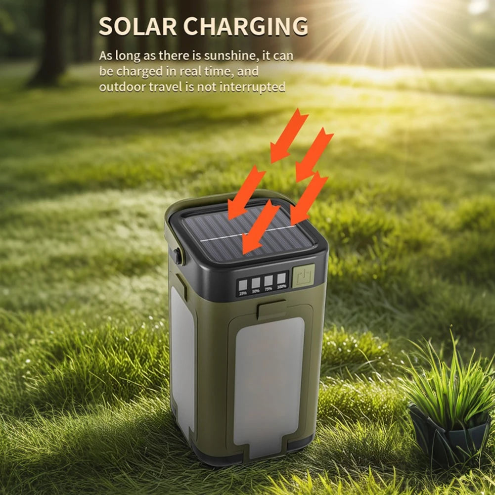 Shunmaii Solar Camping Lantern Foldable Waterproof Rechargeable LED Tent Light