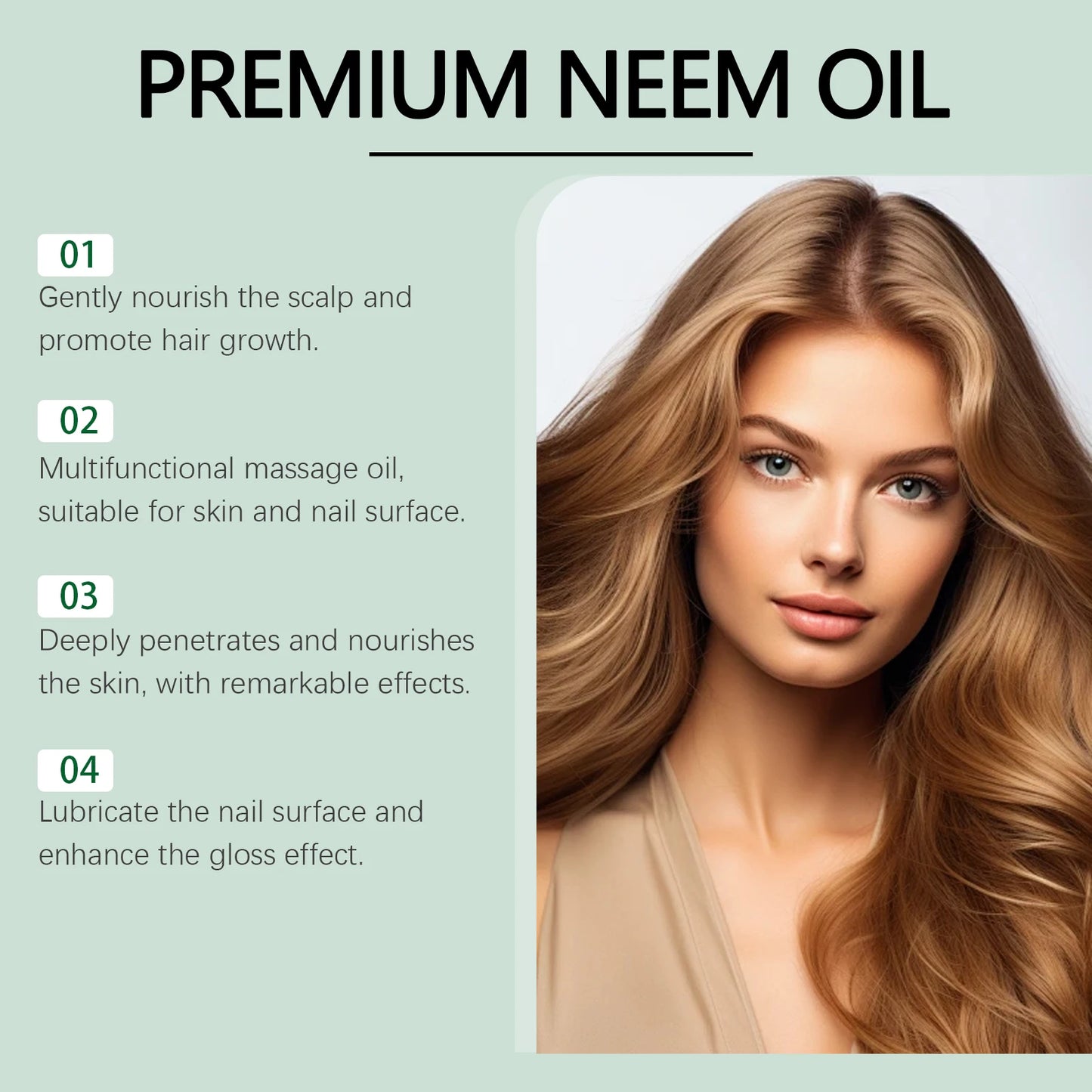 EELHOE Premium Neem Oil Massage Oil Activate Hair Follicles Stimulate Hair Growth Deeply Moisturize Nourish Skin Non-Irritating