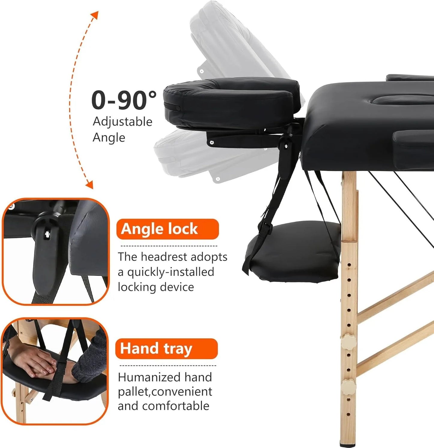 New Massage Table Massage Bed Spa Bed 73" Long Portable 2 folding W/ Carry Case