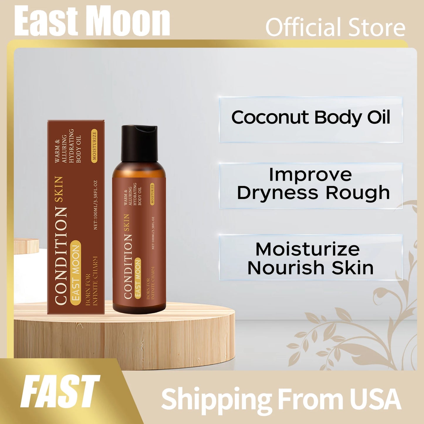 Coconut Body Oil Reduce Rough Skin State Moisturize Nourish Body Skin Soothe Body Fatigue Improve Dryness Men Body Massage Oils