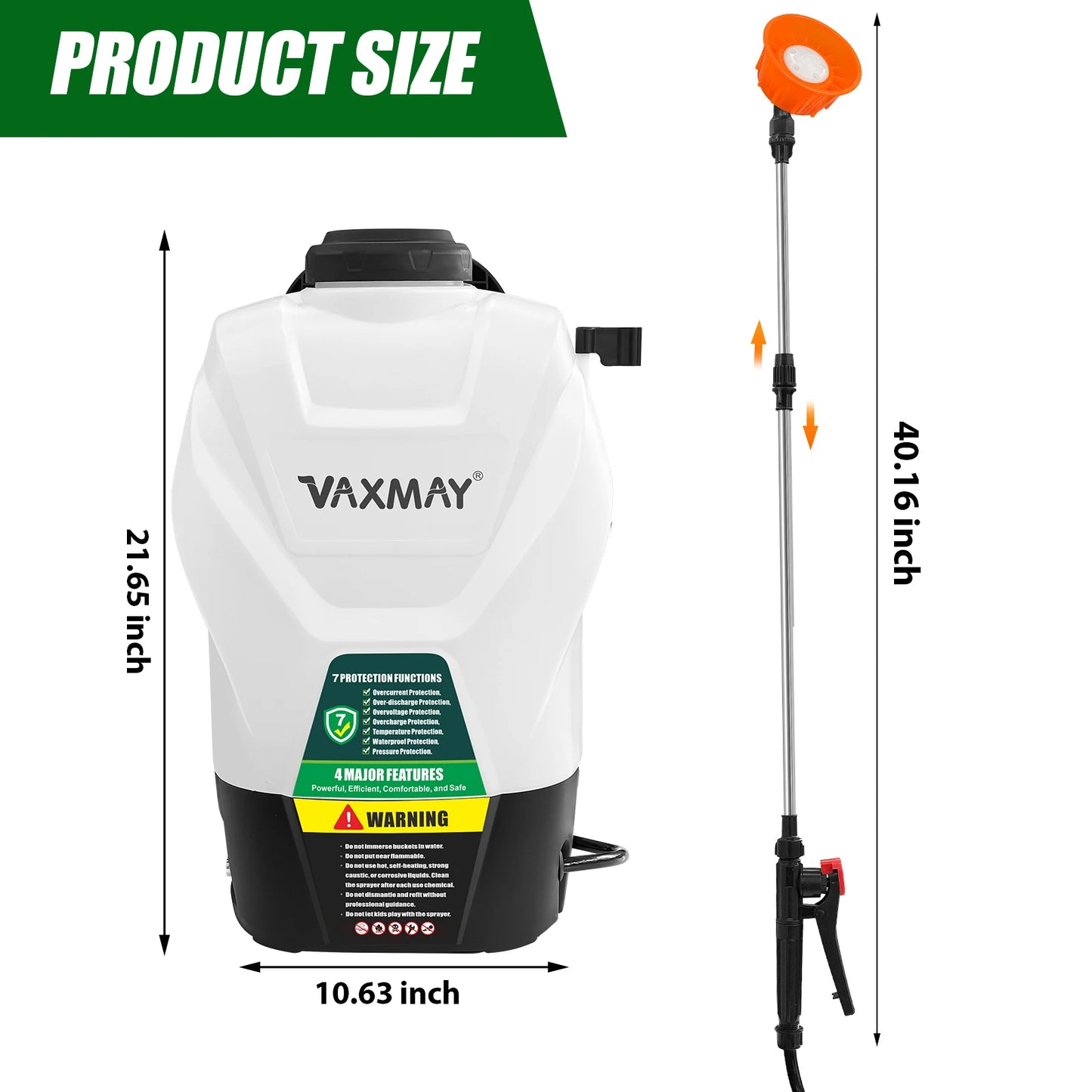 Backpack Sprayer 75 PSI Battery Powered Garden Sprayer With Charger