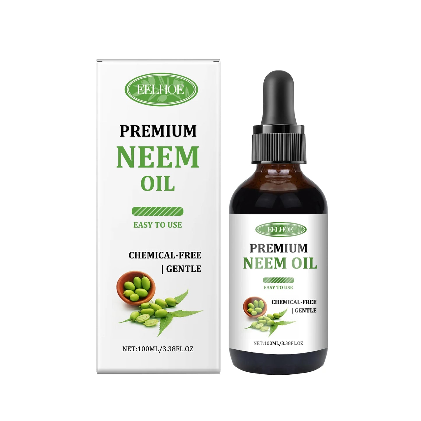 EELHOE Premium Neem Oil Massage Oil Activate Hair Follicles Stimulate Hair Growth Deeply Moisturize Nourish Skin Non-Irritating