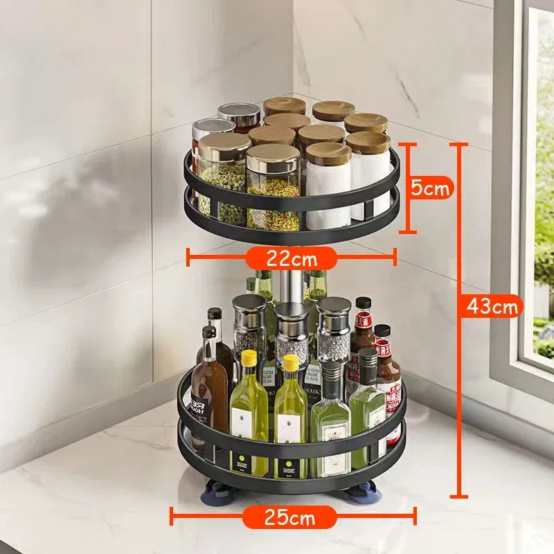 360 Rotating Spice Rack Organizer for Kitchen Seasonings