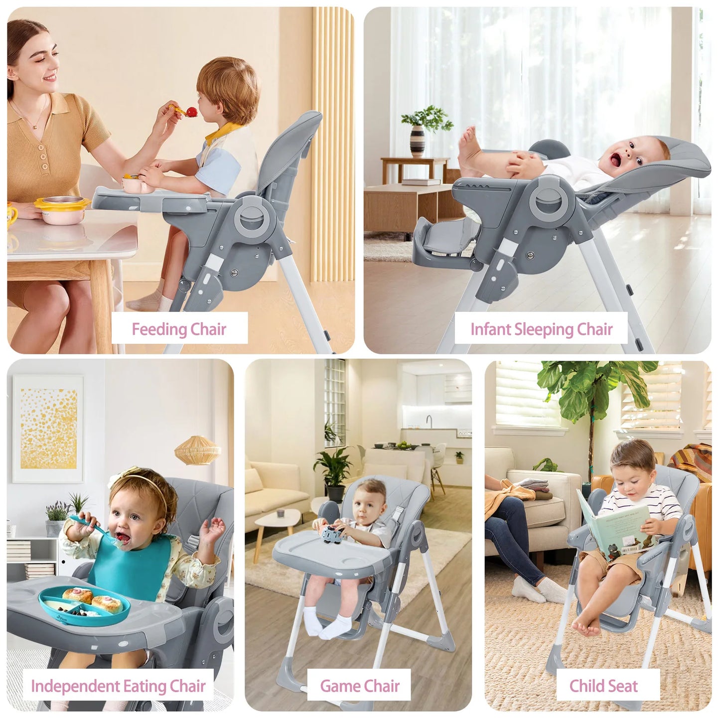 Baby High Chair Multifunctional With Adjustable Height And Recline