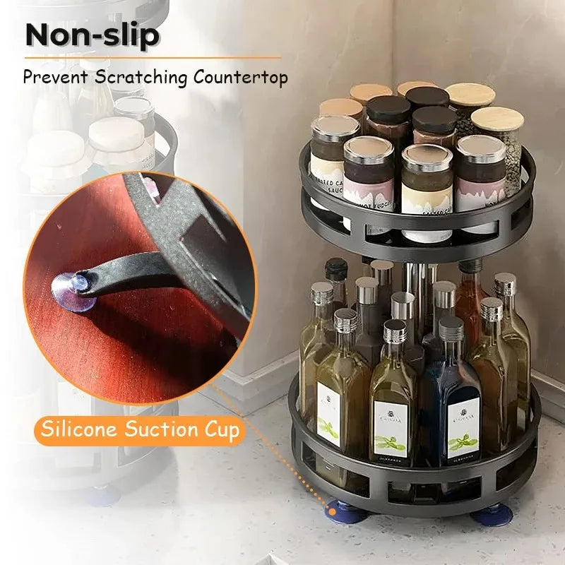 360 Rotating Spice Rack Organizer for Kitchen Seasonings