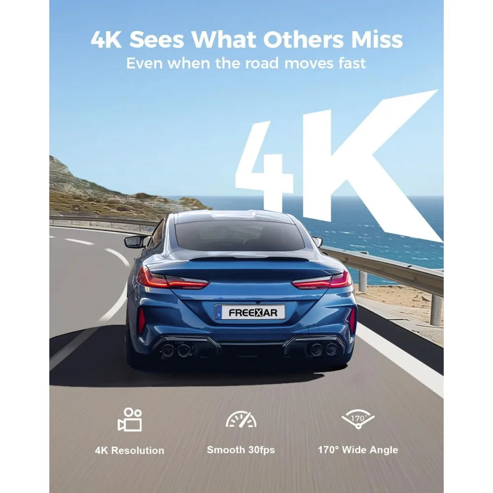 XMSJ 4K 360 Dash Camera With GPS WiFi Night Vision