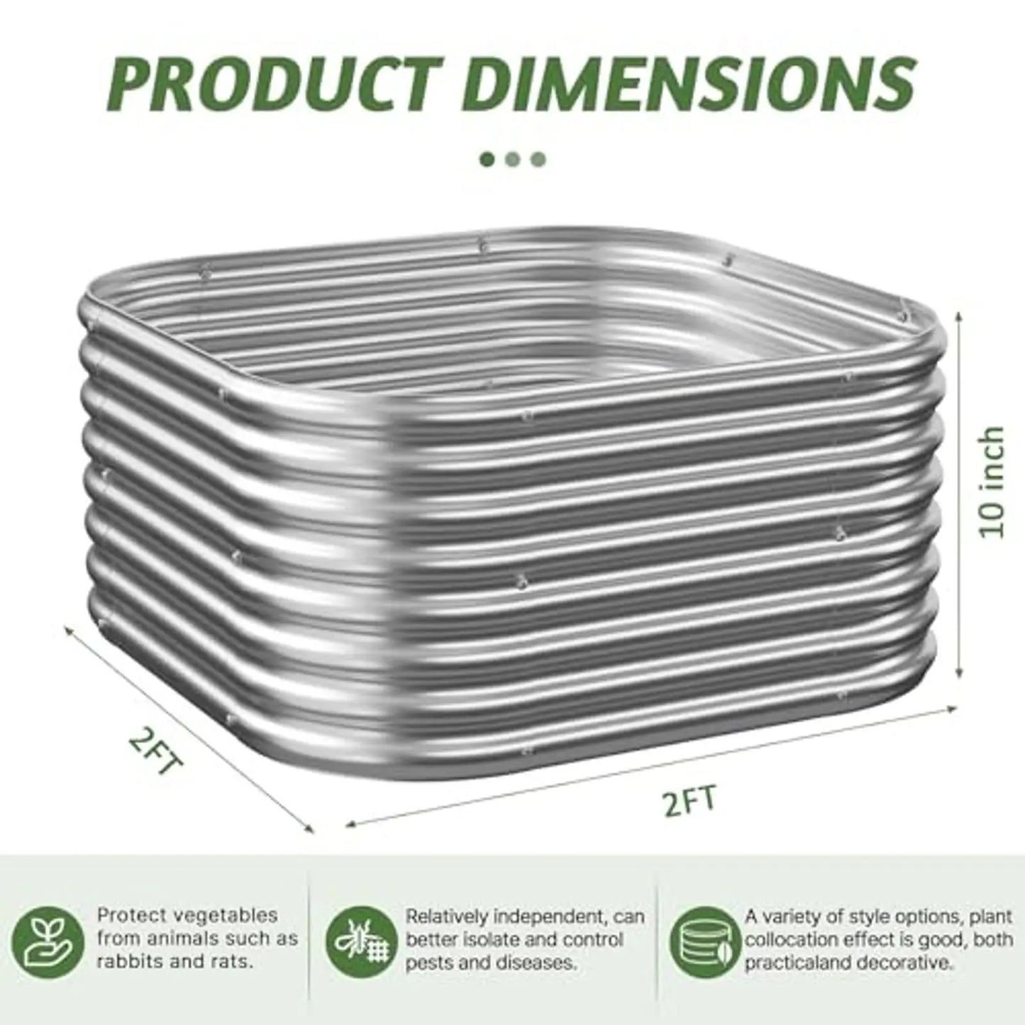 Raised Garden Bed Kit Galvanized Steel Planter Boxes Set Of 4