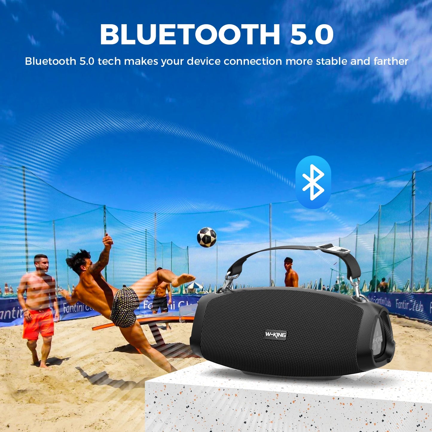 W-King Portable Bluetooth Speaker With Microphone And Waterproof
