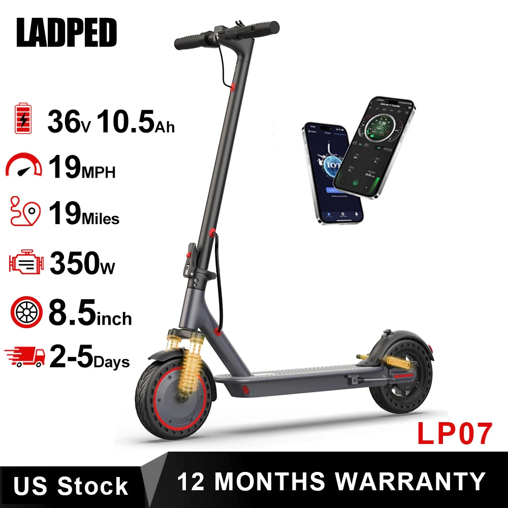 Ladped Electric Scooter LP07 350W 19MPH Dual Suspension App Control