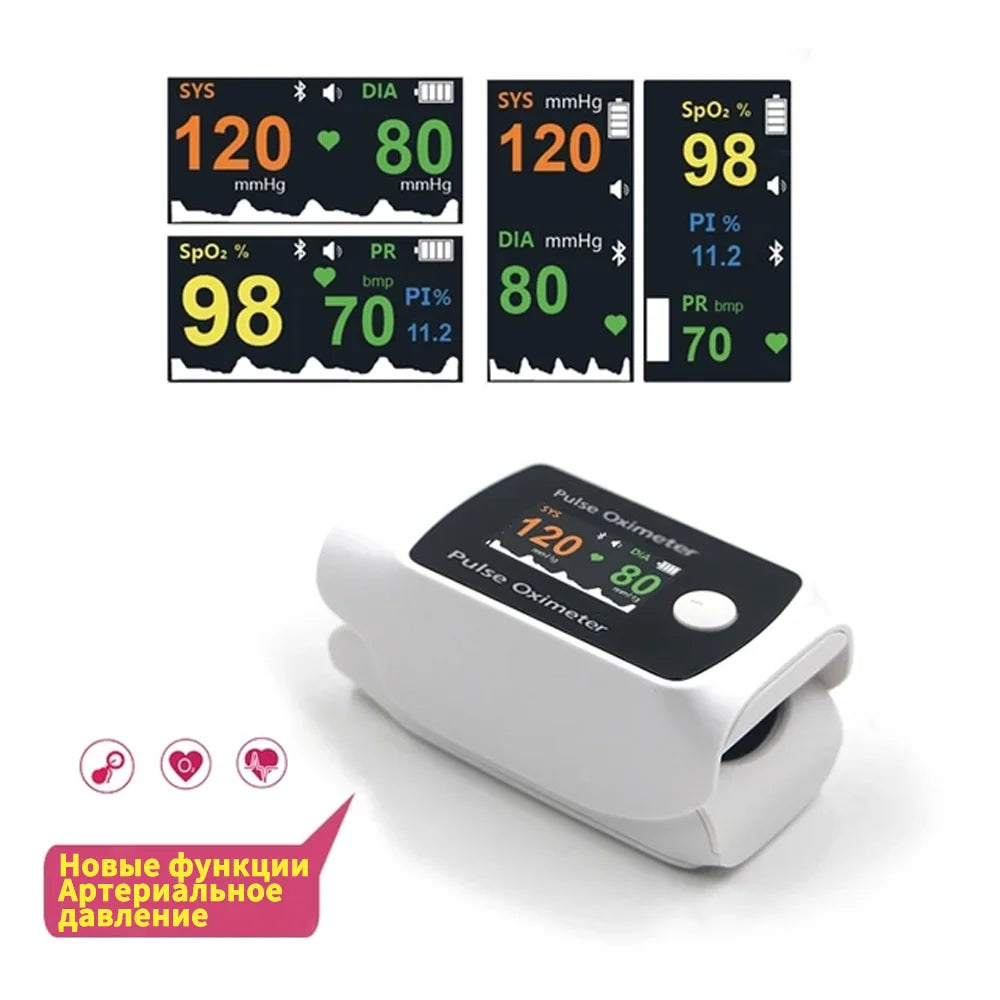 Schbit Compact Finger Blood Pressure And Oxygen Monitor Portable