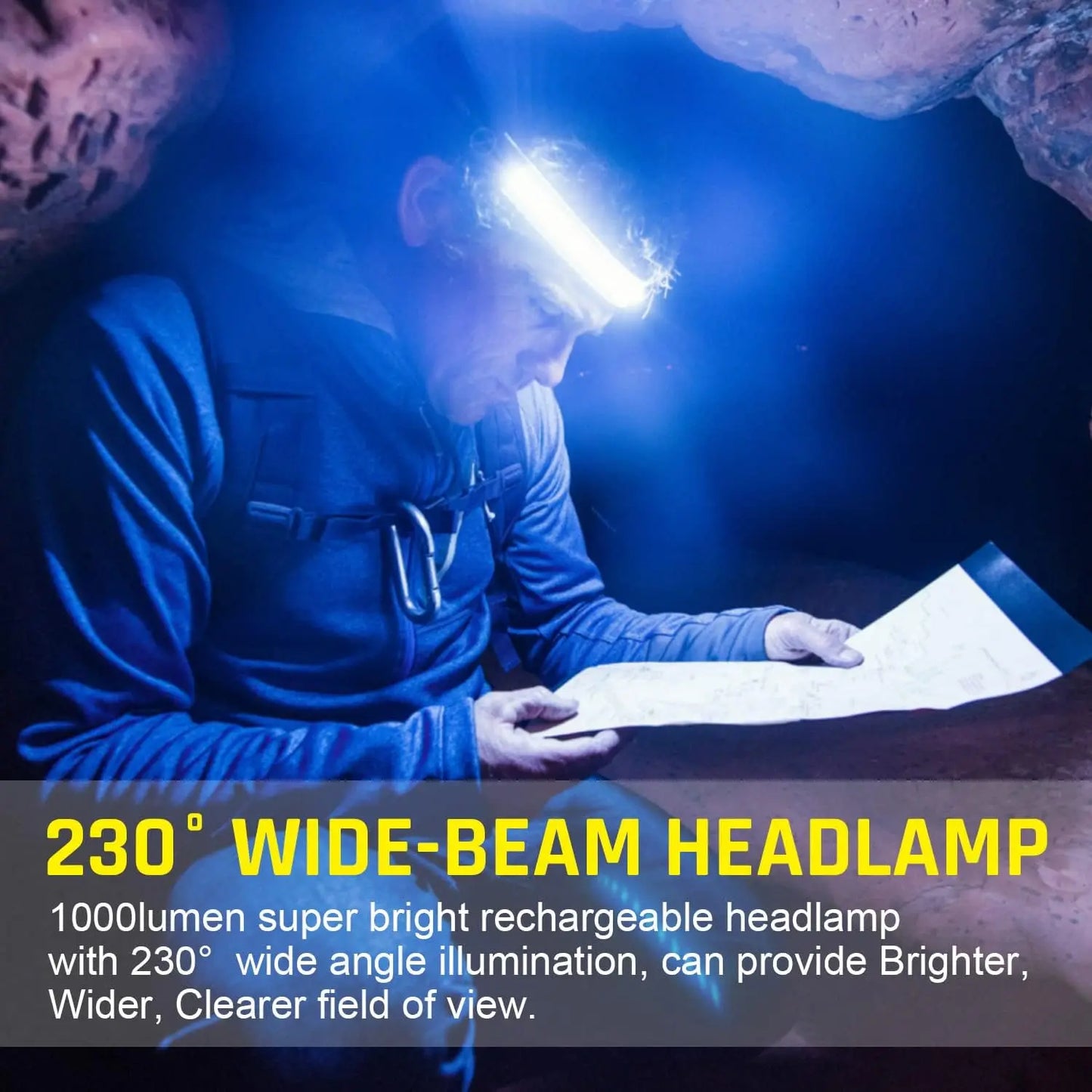 2pcs LED Headlamp Rechargeable,1200 Lumen Ultra-Light Bright LED Rechargeable Headlight The Perfect Gift