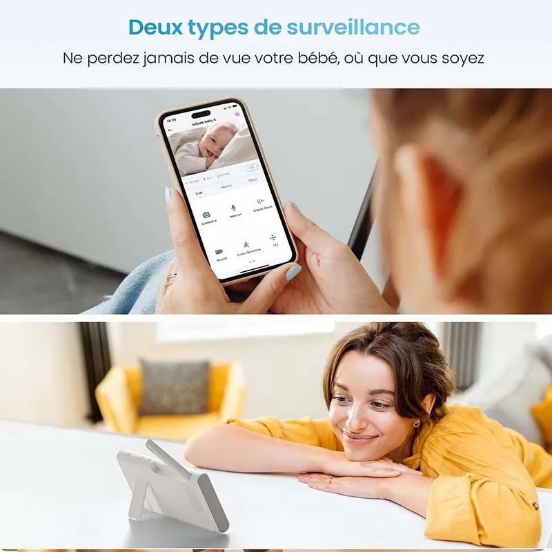 IEGEEK 1080P PTZ Indoor Baby Monitor With Dual Cameras