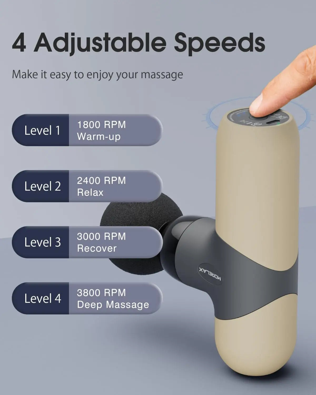 Portable Deep Tissue Massage Gun 6 Heads And Four Speeds