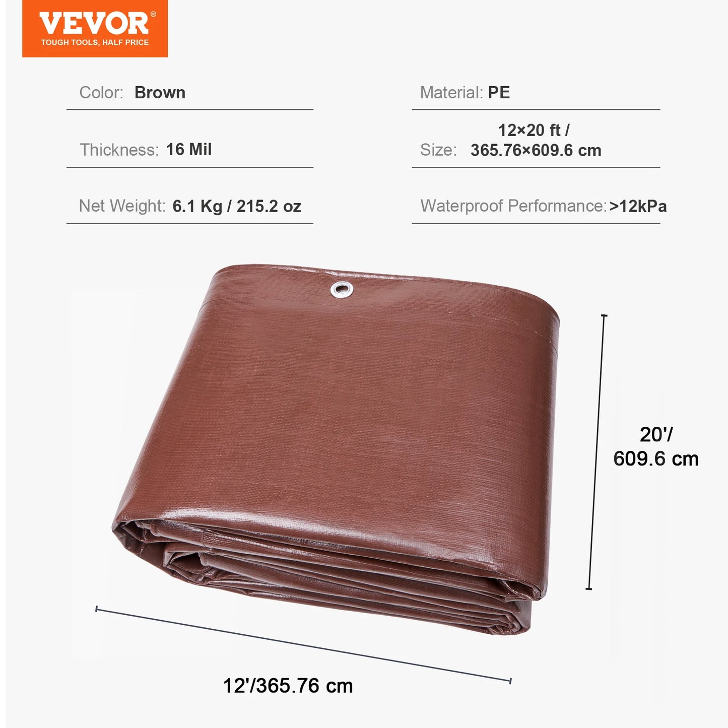 SucceBuy Heavy Duty Tarp Waterproof Tarpaulin With Grommets