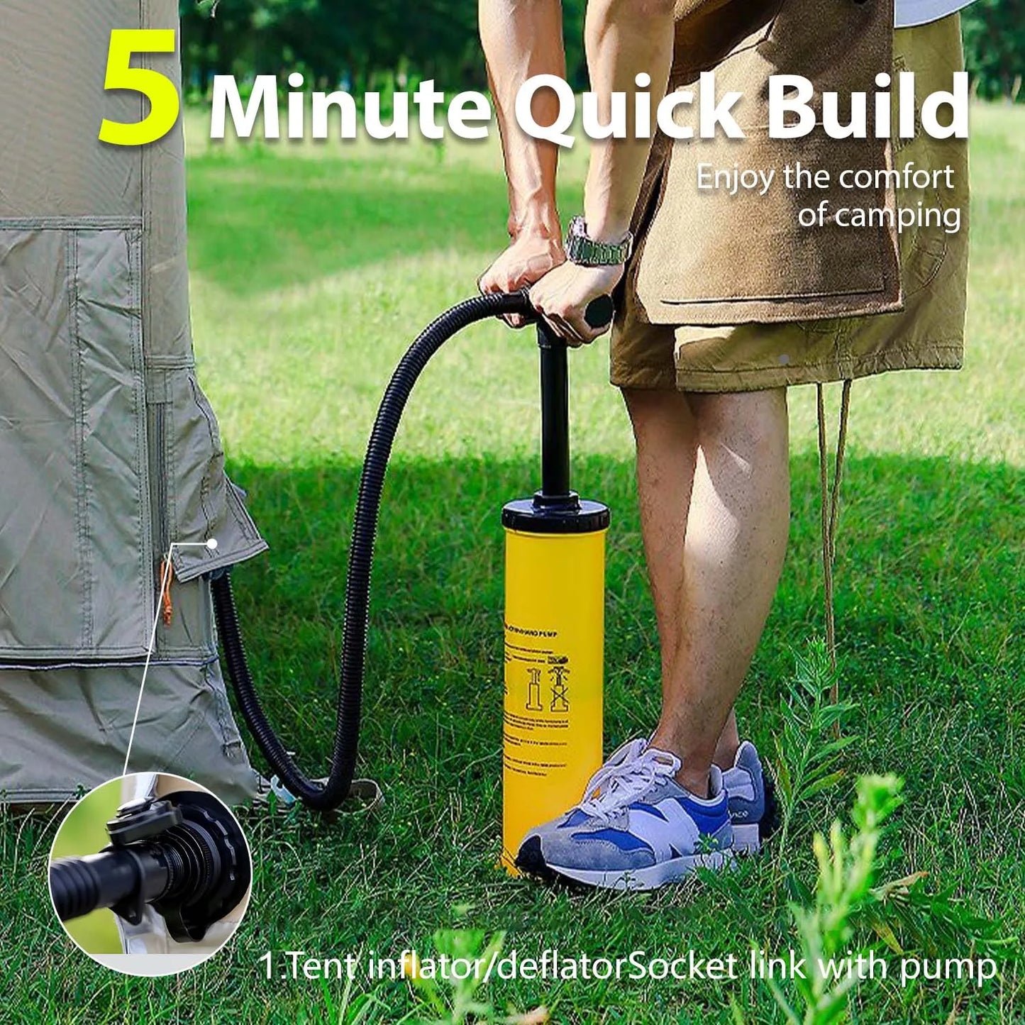 SENLEETO Inflatable Cabin Tent For Camping With Quick Setup