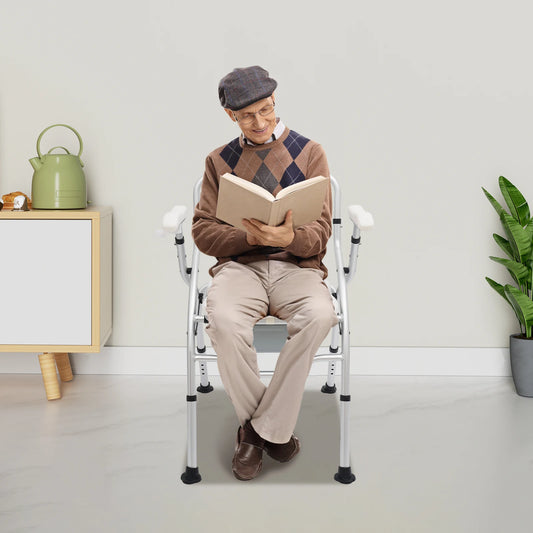 Bymaocar Folding Commode Chair With Adjustable Height For Toilet