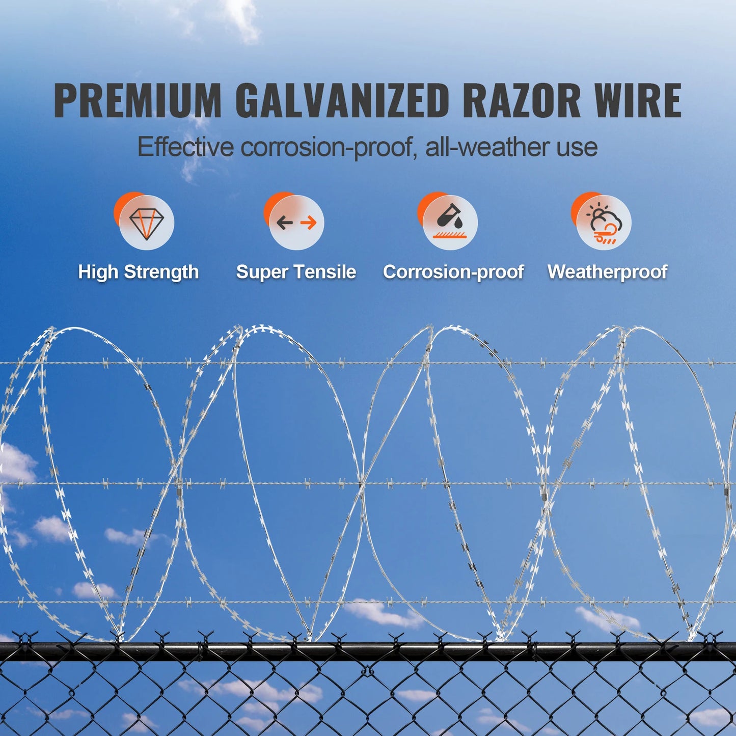 SucceBuy Double Spiral Barbed Wire Fence Rolls for Garden