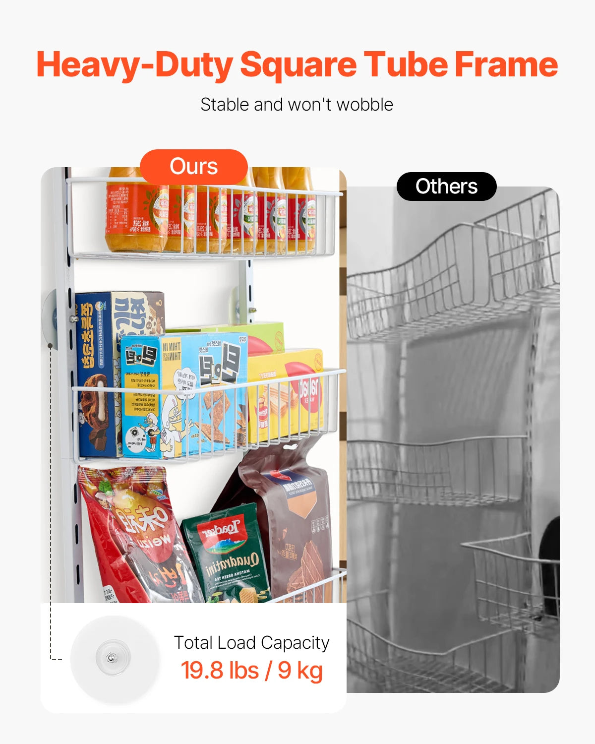 VEVOR Over the Door Pantry Organizer Heavy Duty Steel Shelves