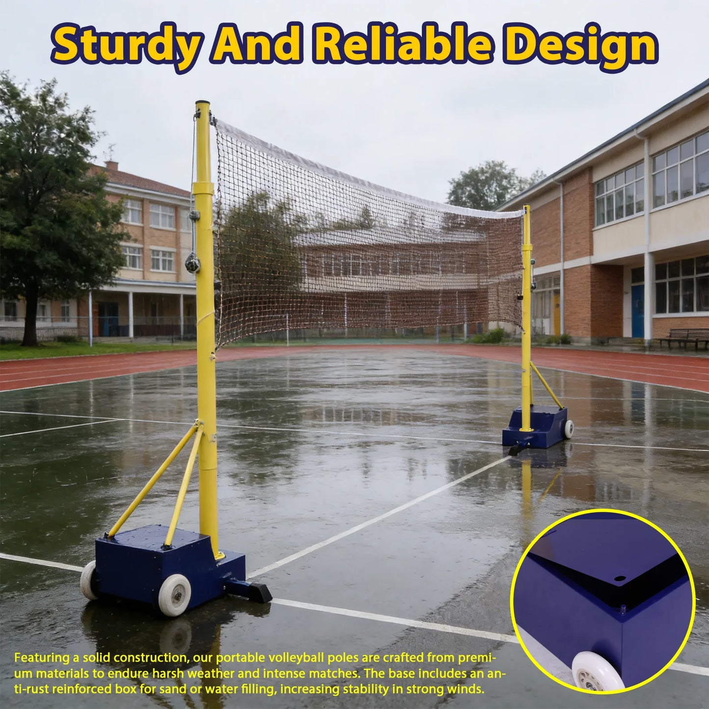 Badminton Volleyball Tennis Net Stand Height Adjustable Free Standing Badminton Net Stand Easy Install Ideal for Outdoor Sports