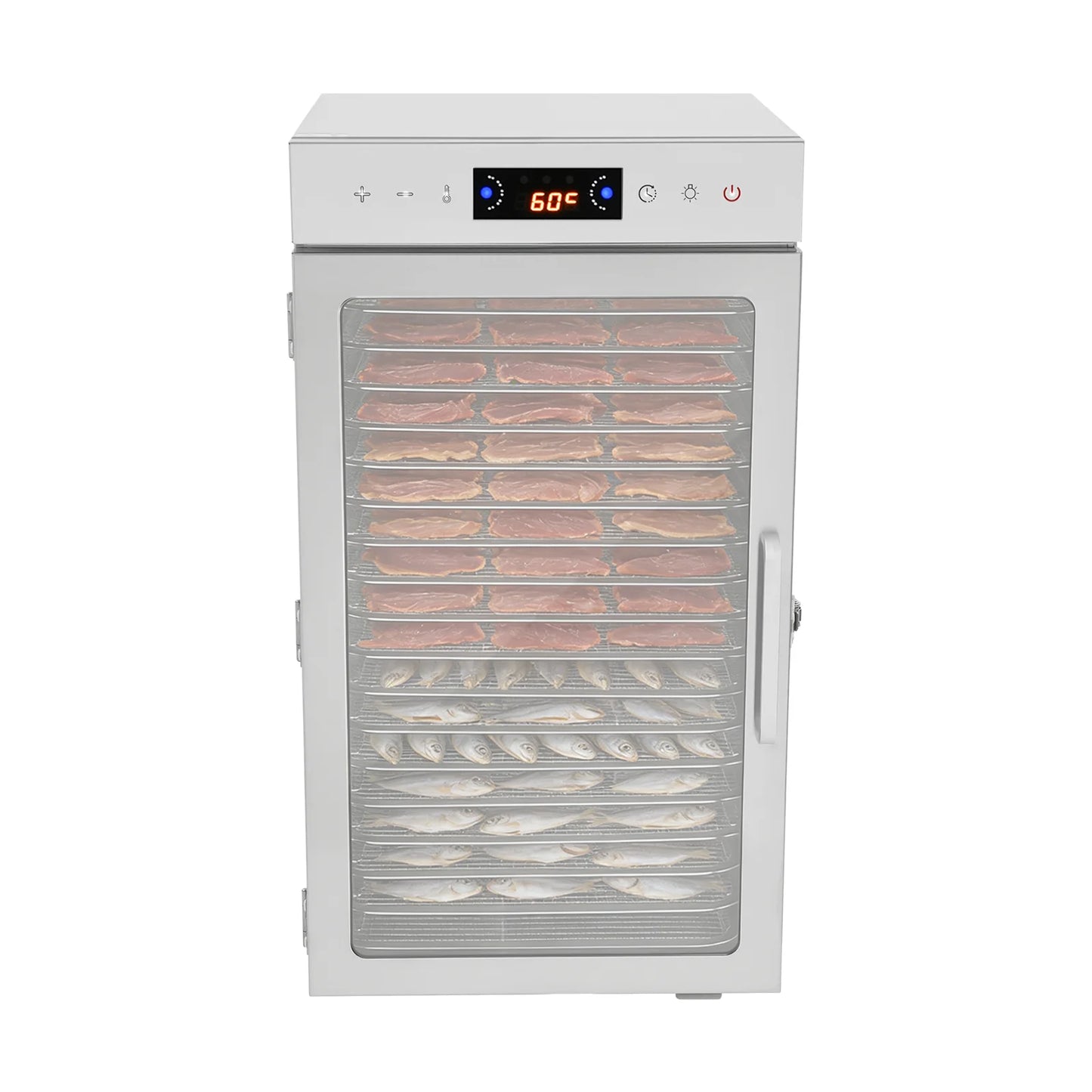 Stainless Steel Food Dehydrator With 800W Heater And Adjustable Temperature