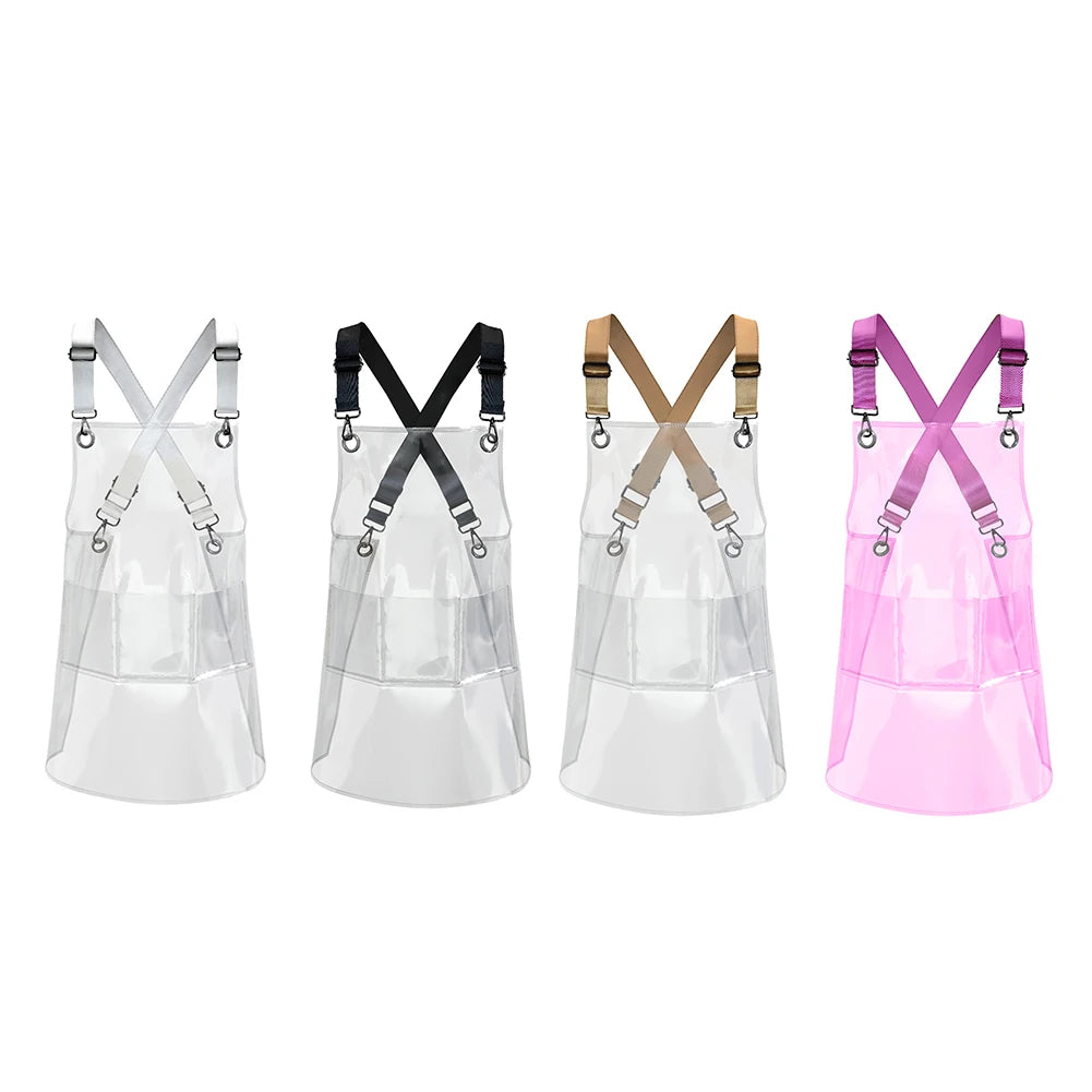 VKTECH Transparent Reusable Waterproof Apron For Kitchen Barber Salon