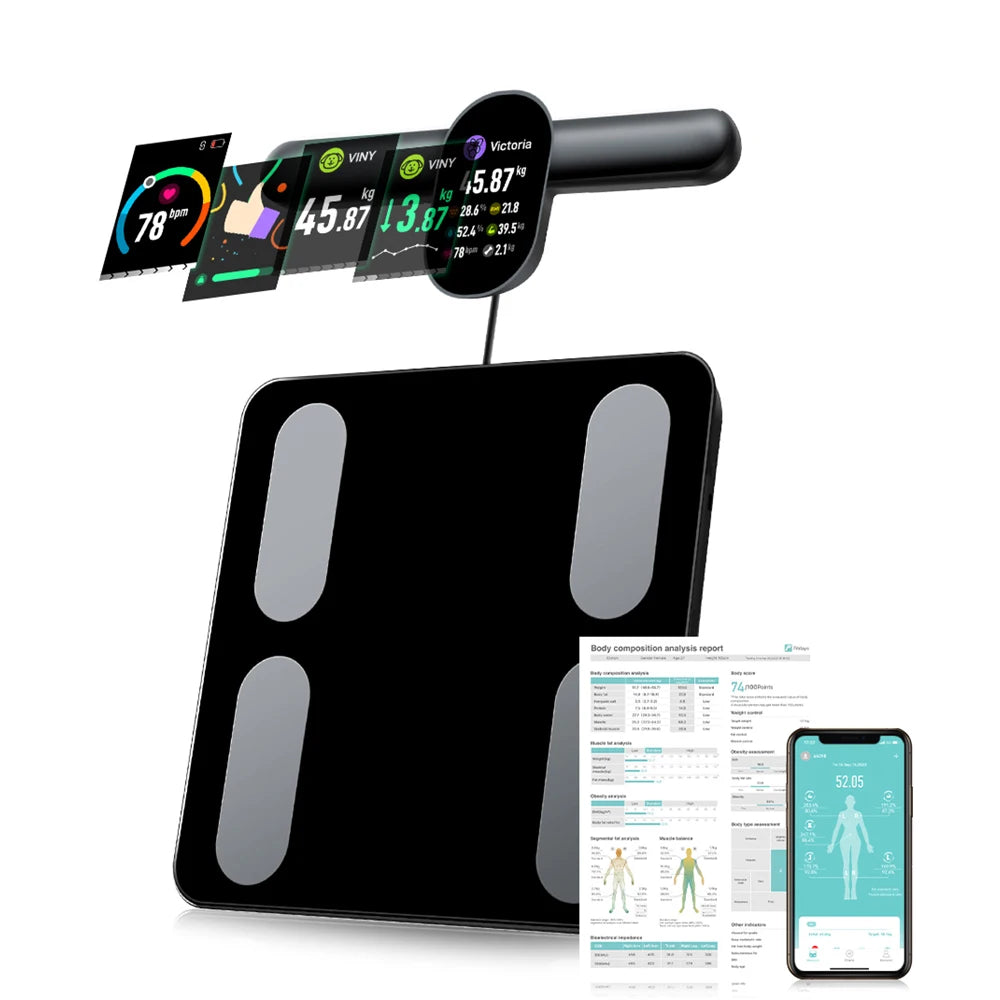 Smart 8 Electrode Body Weight Scale With BMI Body Fat And Muscle Analysis