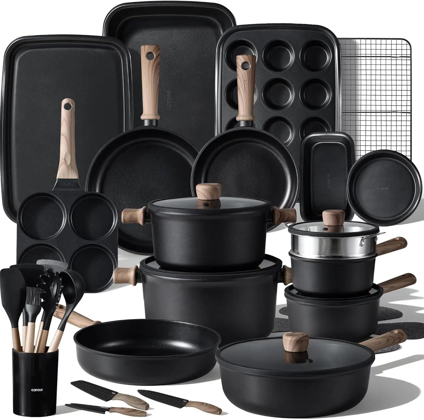 44 Piece Nonstick Titanium Cookware Set Induction Pots And Pans