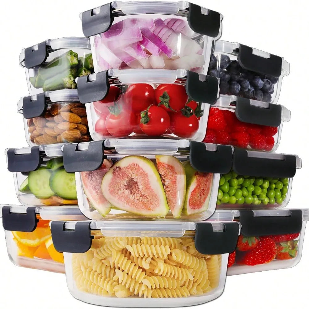 Premium Glass Meal Prep Containers With Leakproof Lids 24 Piece Set