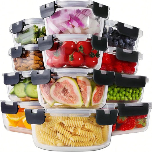 Premium Glass Meal Prep Containers With Leakproof Lids 24 Piece Set