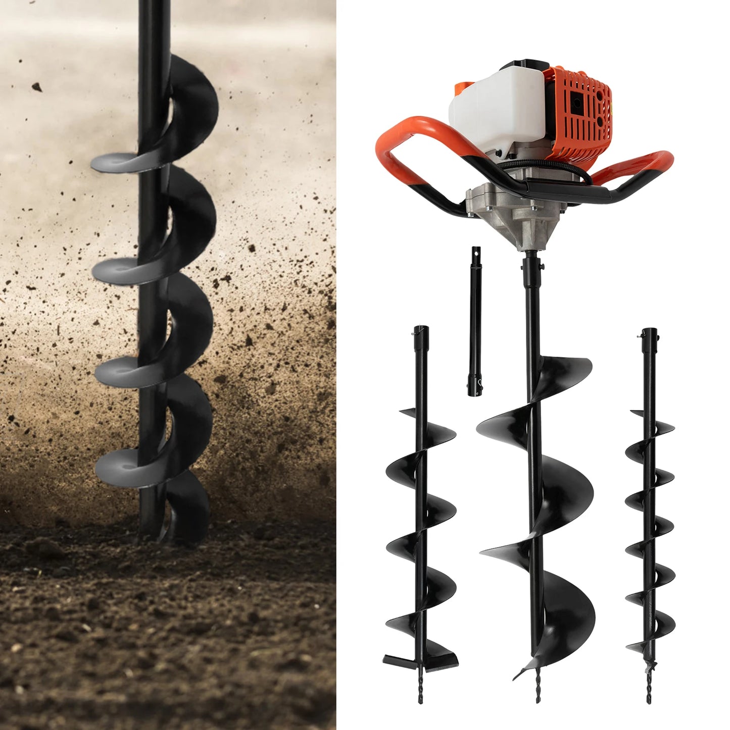 CNCEST 2 Stroke Petrol Earth Auger Garden Post Hole Digger