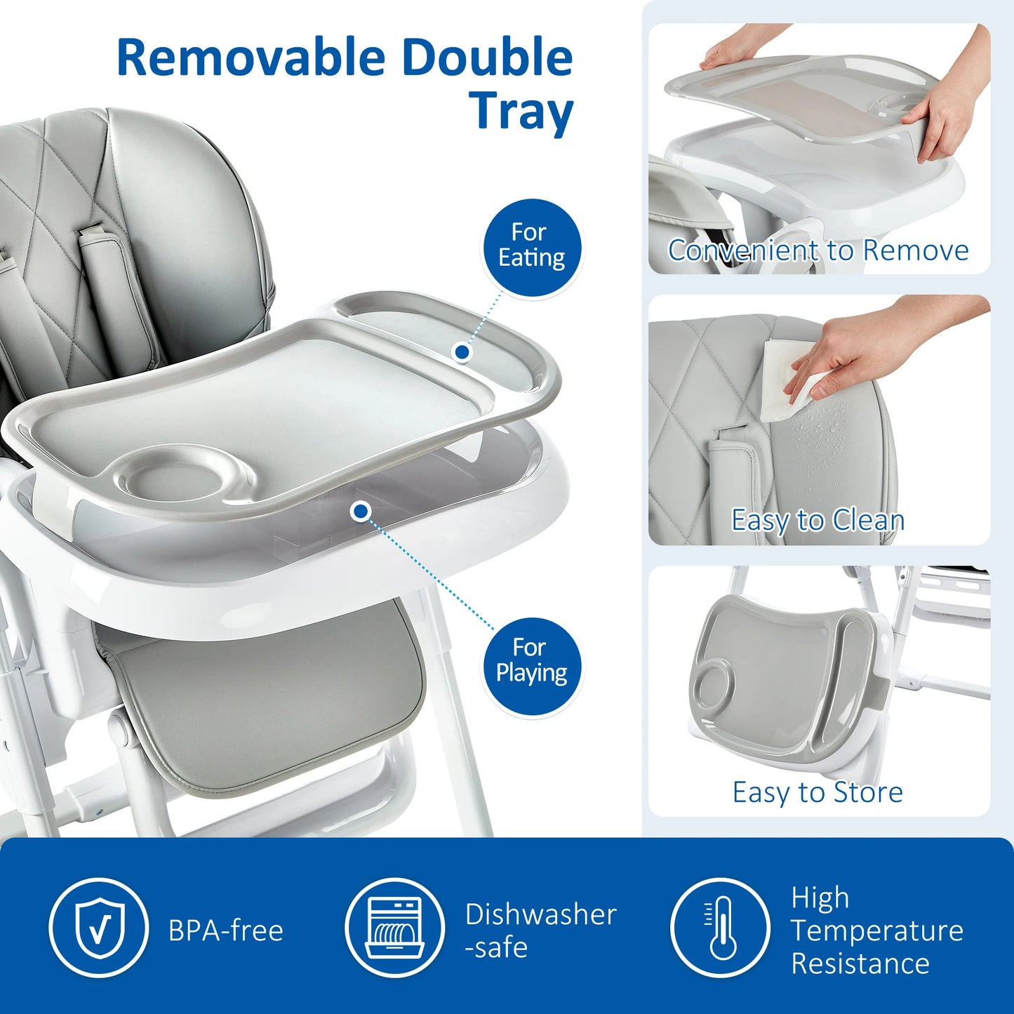 Baby High Chair Multifunctional With Adjustable Height And Recline