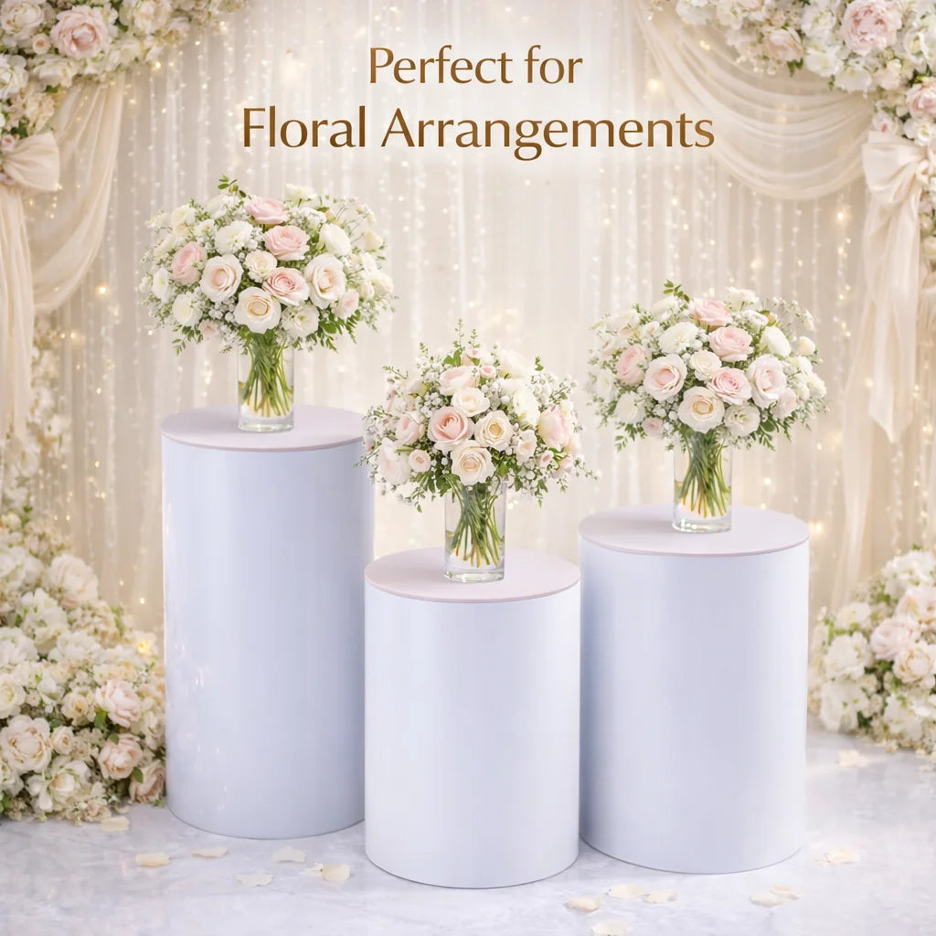 Wedding Round Cylinder Stand Set Acrylic PVC Modern Decor
