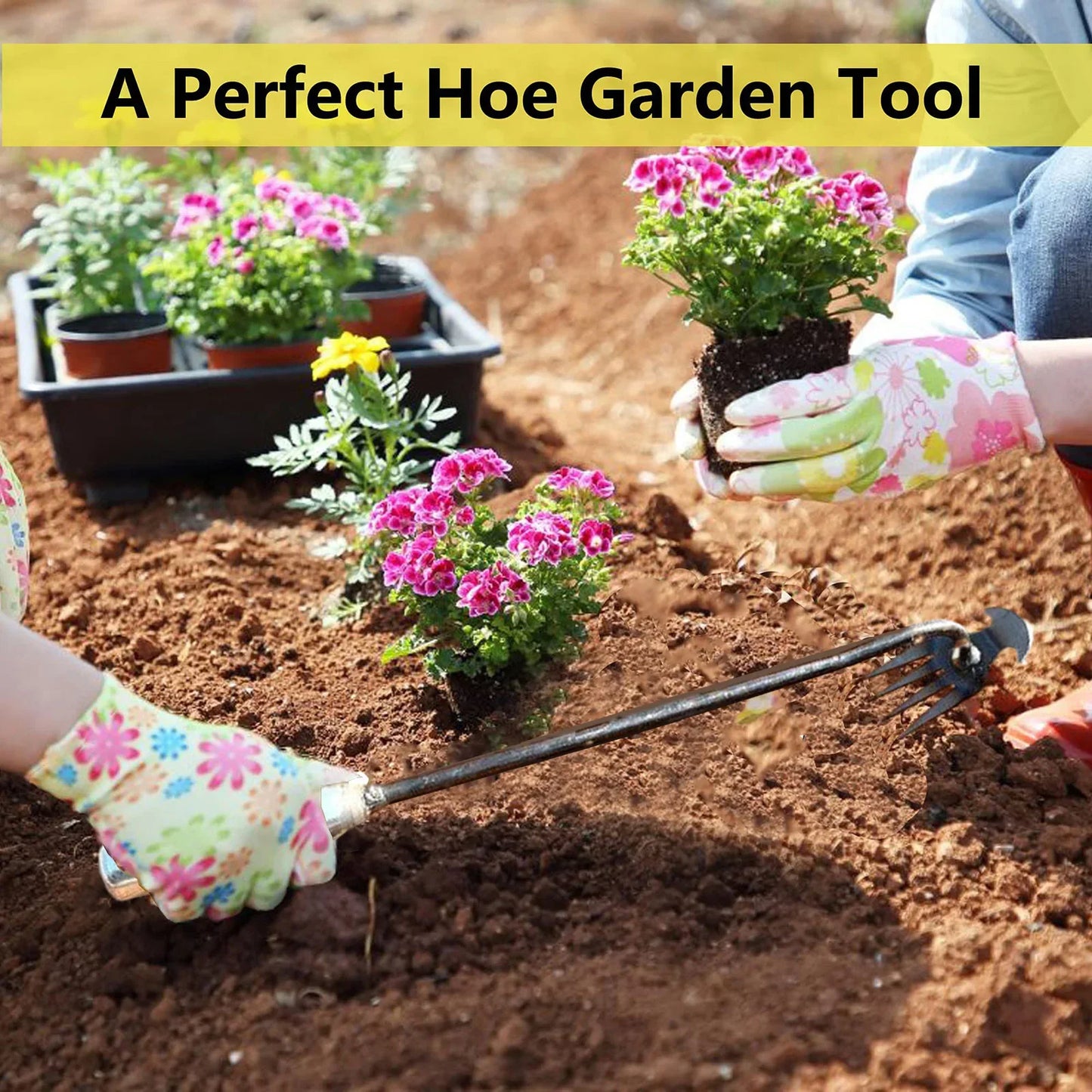 Alloet Hand Weeder Tool With Long Handle Garden Digger For Yard Lawn