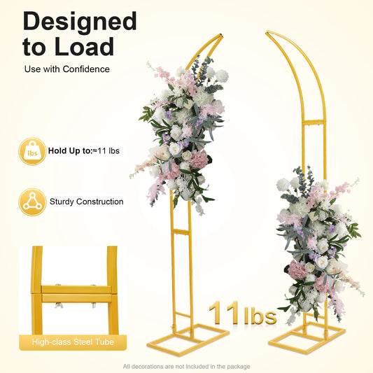 2 Piece Wedding Arch Backdrop Stands Metal Frame For Ceremony